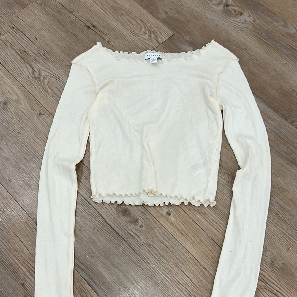 Women's Cream Long Sleeve Top